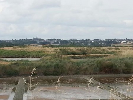 Au loin, le village de Guérande.
