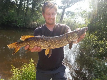 Une belle prise, un brochet de 80 cms. 