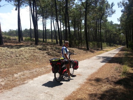 Une piste cyclable très agréable dans les Landes.